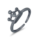 Plain Crown Adjustable Toe Ring Band 925 Sterling Silver (7mm)