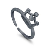 Plain Crown Adjustable Toe Ring Band 925 Sterling Silver (7mm)