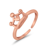 Plain Crown Adjustable Toe Ring Band 925 Sterling Silver (7mm)