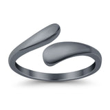 Crossover Adjustable Toe Ring Band 925 Sterling Silver (7mm)
