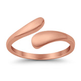 Crossover Adjustable Toe Ring Band 925 Sterling Silver (7mm)
