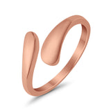 Crossover Adjustable Toe Ring Band 925 Sterling Silver (7mm)