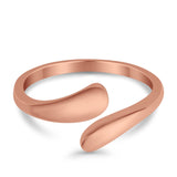 Crossover Adjustable Toe Ring Band 925 Sterling Silver (7mm)