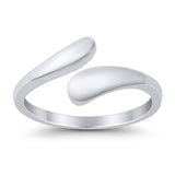 Crossover Adjustable Toe Ring Band 925 Sterling Silver (7mm)