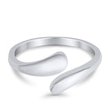 Crossover Adjustable Toe Ring Band 925 Sterling Silver (7mm)