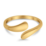 Crossover Adjustable Toe Ring Band 925 Sterling Silver (7mm)