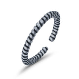 Rope Band Adjustable Toe Ring 925 Sterling Silver (2mm)