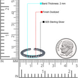 Rope Band Adjustable Toe Ring 925 Sterling Silver (2mm)