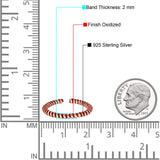 Rope Band Adjustable Toe Ring 925 Sterling Silver (2mm)