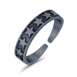 Beautiful Midi Ring Adjustable Stars Toe Band 925 Sterling Silver (4mm)