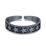 Beautiful Midi Ring Adjustable Stars Toe Band 925 Sterling Silver (4mm)