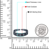 Beautiful Midi Ring Adjustable Stars Toe Band 925 Sterling Silver (4mm)