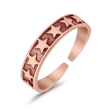 Beautiful Midi Ring Adjustable Stars Toe Band 925 Sterling Silver (4mm)