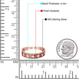 Beautiful Midi Ring Adjustable Stars Toe Band 925 Sterling Silver (4mm)