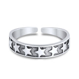 Beautiful Midi Ring Adjustable Stars Toe Band 925 Sterling Silver (4mm)