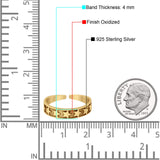 Beautiful Midi Ring Adjustable Stars Toe Band 925 Sterling Silver (4mm)