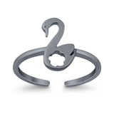 Swan Toe Ring Adjustable Band 925 Sterling Silver (10mm)