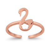 Swan Toe Ring Adjustable Band 925 Sterling Silver (10mm)