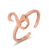 Swan Toe Ring Adjustable Band 925 Sterling Silver (10mm)