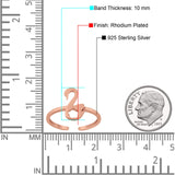 Swan Toe Ring Adjustable Band 925 Sterling Silver (10mm)