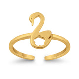 Swan Toe Ring Adjustable Band 925 Sterling Silver (10mm)