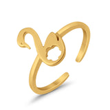 Swan Toe Ring Adjustable Band 925 Sterling Silver (10mm)