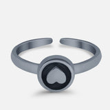 Adjustable Hearts Toe Ring Band 925 Sterling Silver for Women (6.5mm)