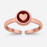 Adjustable Hearts Toe Ring Band 925 Sterling Silver for Women (6.5mm)