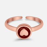 Adjustable Hearts Toe Ring Band 925 Sterling Silver for Women (6.5mm)