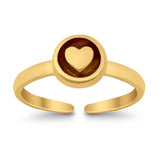 Adjustable Hearts Toe Ring Band 925 Sterling Silver for Women (6.5mm)