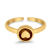 Adjustable Hearts Toe Ring Band 925 Sterling Silver for Women (6.5mm)