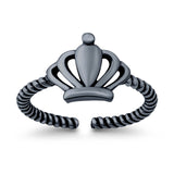 Adjustable Crown Toe Ring 925 Sterling Silver(8mm)