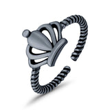 Adjustable Crown Toe Ring 925 Sterling Silver(8mm)