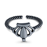 Adjustable Crown Toe Ring 925 Sterling Silver(8mm)