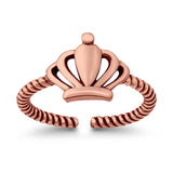 Adjustable Crown Toe Ring 925 Sterling Silver(8mm)