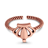 Adjustable Crown Toe Ring 925 Sterling Silver(8mm)