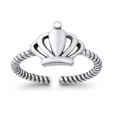 Adjustable Crown Toe Ring 925 Sterling Silver(8mm)