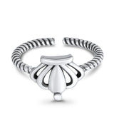 Adjustable Crown Toe Ring 925 Sterling Silver(8mm)