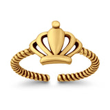 Adjustable Crown Toe Ring 925 Sterling Silver(8mm)