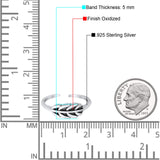 Feather Toe Ring Band Adjustable 925 Sterling Silver (5mm)