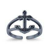 Adjustable Band Anchor Toe Ring 925 Sterling Silver (12mm)