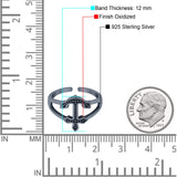 Adjustable Band Anchor Toe Ring 925 Sterling Silver (12mm)