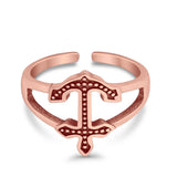 Adjustable Band Anchor Toe Ring 925 Sterling Silver (12mm)