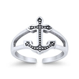 Adjustable Band Anchor Toe Ring 925 Sterling Silver (12mm)
