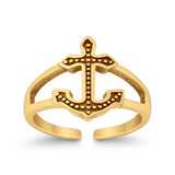 Adjustable Band Anchor Toe Ring 925 Sterling Silver (12mm)