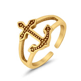 Adjustable Band Anchor Toe Ring 925 Sterling Silver (12mm)