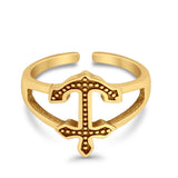 Adjustable Band Anchor Toe Ring 925 Sterling Silver (12mm)