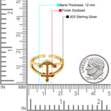 Adjustable Band Anchor Toe Ring 925 Sterling Silver (12mm)