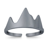 Mountain Adjustable Toe Ring Band 925 Sterling Silver For Women (8.5mm)