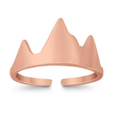 Mountain Adjustable Toe Ring Band 925 Sterling Silver For Women (8.5mm)